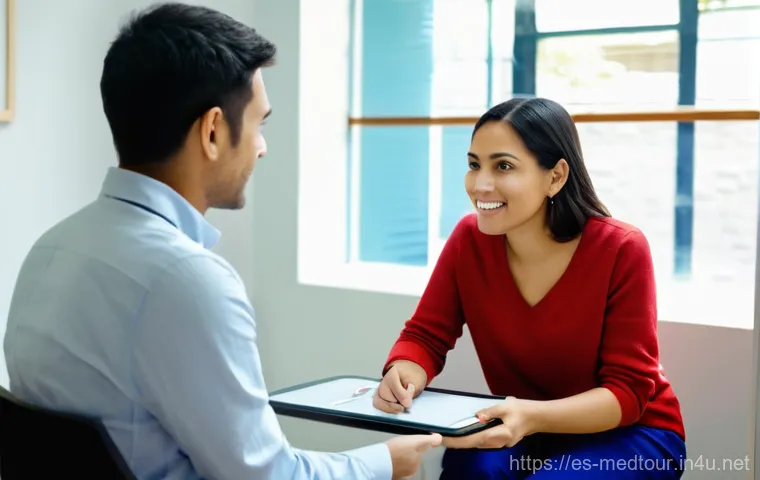 의료관광코디네이터 실무 교육 사례 - Empathetic Multilingual Consultation**

"A warm, bright, and modern medical clinic waiting area in a...